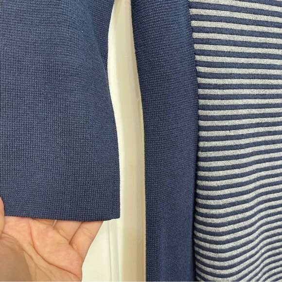 J. McLaughlin Darla Ottoman Striped Sweater Knit Dress in Navy Grey Size M - Picture 6 of 9